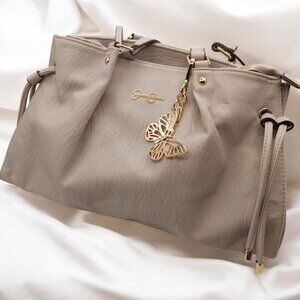 Jessica Simpson Taupe Handbag with Gold Accents